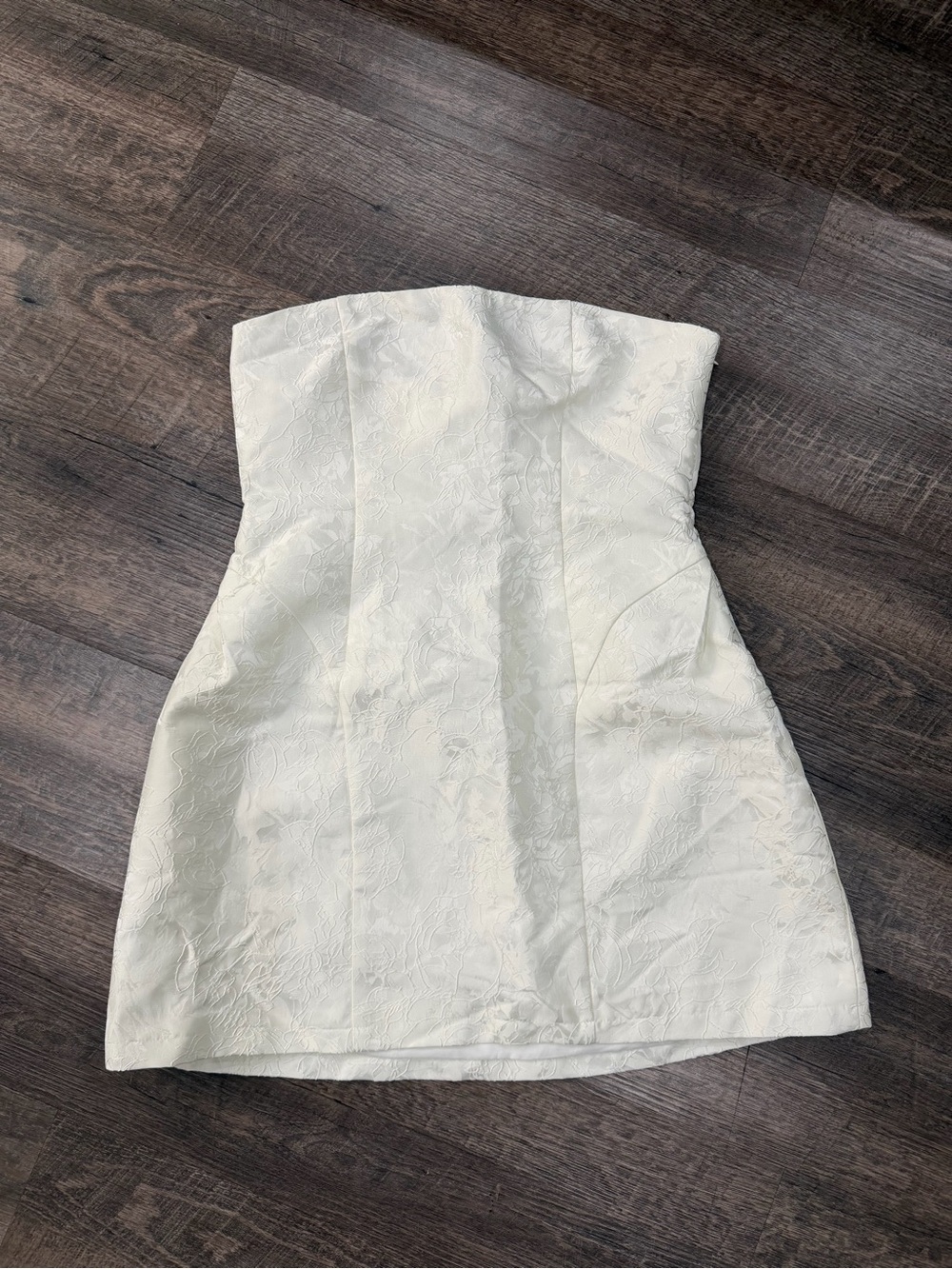 Princess Polly White Floral Jacquard Corset Mini Dress NWT